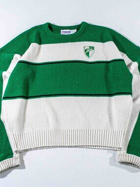 Vtg 1980s NY Jets Cliff Engle Knit Sweater XL Pro Line Crest Logo Kelly Green
